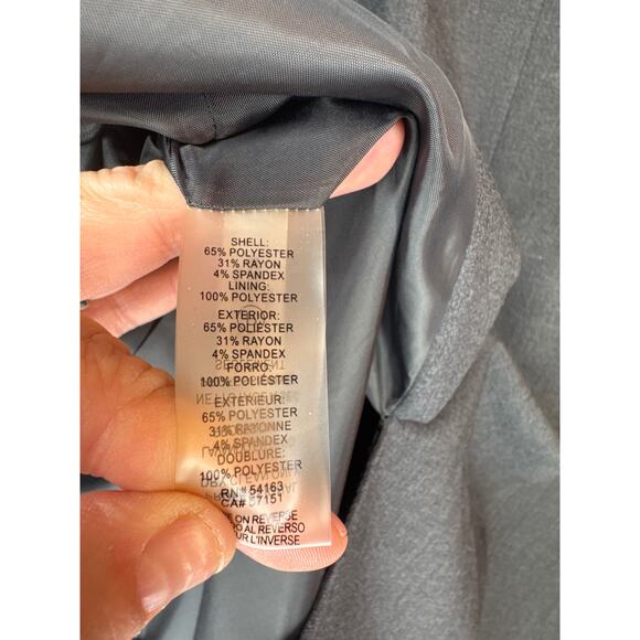 Calvin Klein Women’s Blazer Size 16 Gray Single Button Square Shoulders - Picture 6 of 6